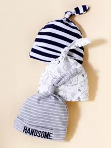 momscare 5入組嬰兒隨機字母圖案帽 - 彩色 - 查看 4