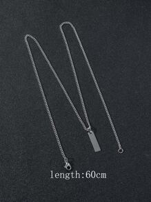 Collar con colgante rectangular de acero inoxidable para hombres de moda y populares para regalo de joyería y para una apariencia elegante