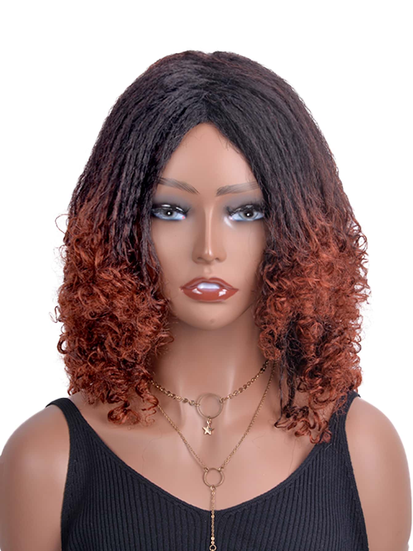 Pelucas Cortas Con Yaki De 16 Pulgadas De Largo, Peluca Afro Rizada Sintética Resistente Al Calor, Peluca De Pelo Rizado Afro Con Parte Media Natural Y Suave Y Esponjosa Para Uso Diario (t350) - Multicolor - Ver 1