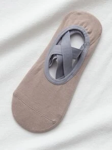 运动户外 1 双防滑瑜伽袜 - 杏色 - 查看 7