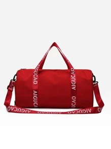 Bolsa de entrenamiento con estampado de letra - Rojo - Ver 2