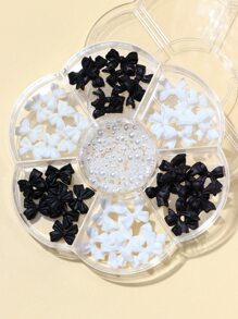 1 盒彩色蝴蝶结美甲钉水钻水晶，3D 蝴蝶结彩色美甲饰物套装用于美甲石设计装饰宝石美甲水钻美甲用品指甲美甲宝石 - 彩色 - 查看 2