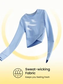 GLOWMODE AirPlush Wrap Crop Top - Baby Blue - View 7