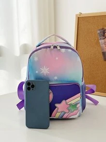 女孩心和星星圖案功能背包 - 彩色 - 查看 4