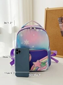 女孩心和星星圖案功能背包 - 彩色 - 查看 5