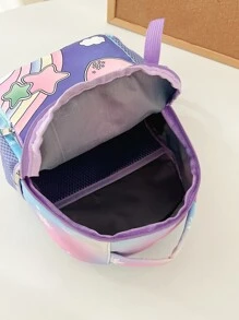 女孩心和星星圖案功能背包 - 彩色 - 查看 6