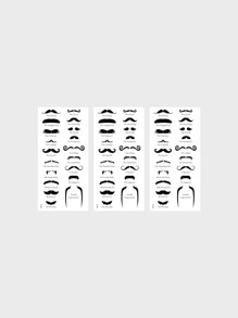 3sheets Beard Pattern Tattoo Sticker - Multicolor - View 1