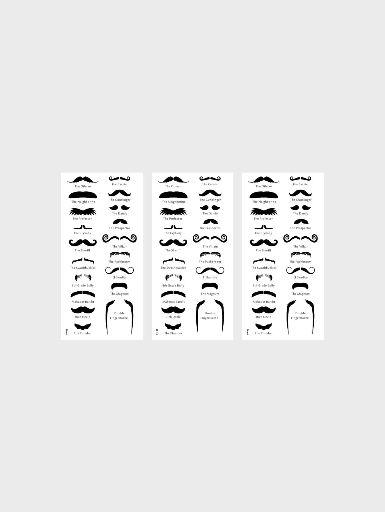3sheets Beard Pattern Tattoo Sticker - Multicolor - View 1