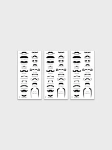 3sheets Beard Pattern Tattoo Sticker - Multicolor - View 3