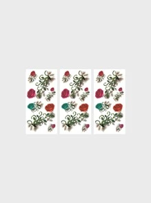 3sheets Rose Pattern Tattoo Sticker - Multicolor - View 1