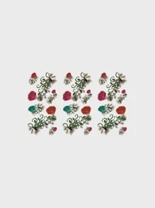 3sheets Rose Pattern Tattoo Sticker - Multicolor - View 2