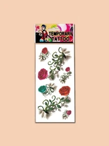 3sheets Rose Pattern Tattoo Sticker - Multicolor - View 4