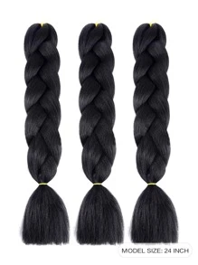 3入組長款合成髮辮 - 黑色 - 查看 2