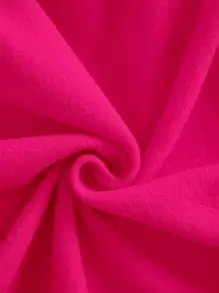 INAWLY Sculpture & Letter Graphic Thermal Lined Drawstring Hoodie Graduation,Back To School Outfits,Graduation,Teacher Outfits For Women,Back To School Pullover Fall Outfit - Hot Pink - View 3