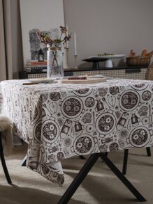 1pc Floral Pattern Tablecloth - Multicolor - View 4
