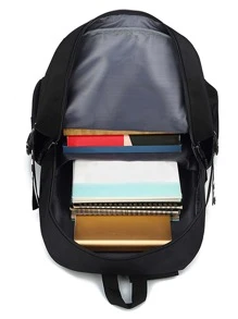 Music Villain Pattern Backpack Large Capacity School Bag School Bag Casual Backpack Strap Random - Black - View 6