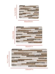 1 件花卉木紋印花門墊 - 彩色 - 查看 2