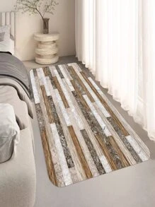 1 件花卉木紋印花門墊 - 彩色 - 查看 5