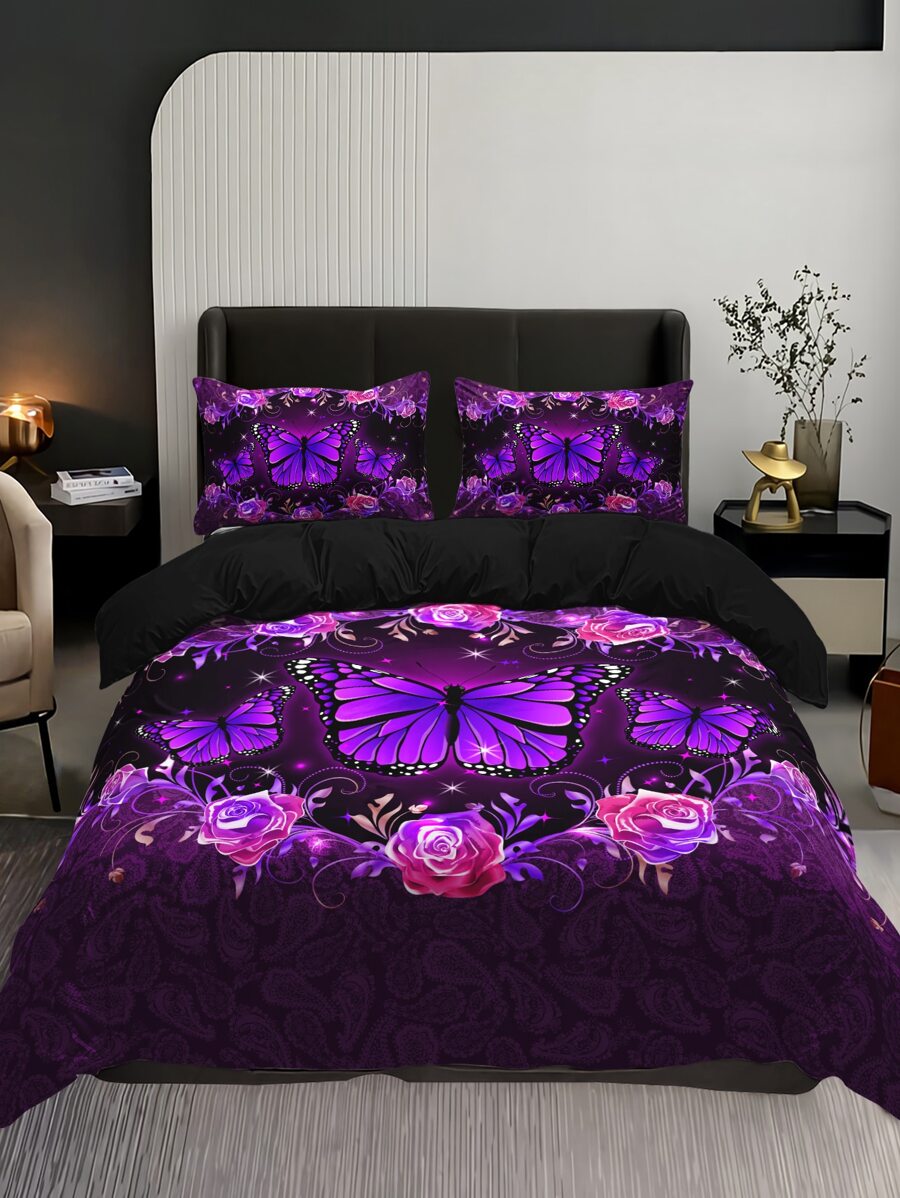 蝴蝶樣式被套套裝不附帶內芯 - 彩色 - 查看 1