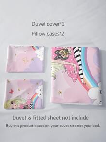 Cartoon Graphic Duvet Cover Set Without Filler - Multicolor - View 2