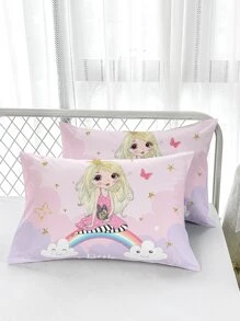 Cartoon Graphic Duvet Cover Set Without Filler - Multicolor - View 6