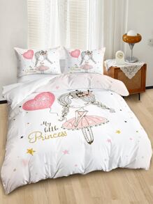 Set colcha sin relleno con estampado de letra y figura - Multicolor - Ver 4