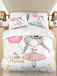 Set colcha sin relleno con estampado de letra y figura - Multicolor - Ver 5