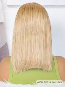 Transparent Lace Straight Wig 13 X 4 Lace Front Bob Short Human Hair Wig For Women With Baby Hair Pre Plucked 22# Color 180% Density 10-14 Inch Beige Color - S613 - View 2