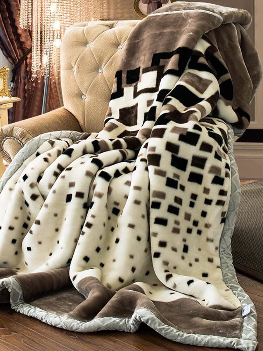 1pc Geometric Pattern Blanket - Multicolor - View 1