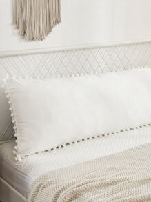 1pc White Polyester Fiber Ball Shaped Pillowcase (Pillow Insert Not Included), Suitable For Men And Women, All Seasons - White - View 2