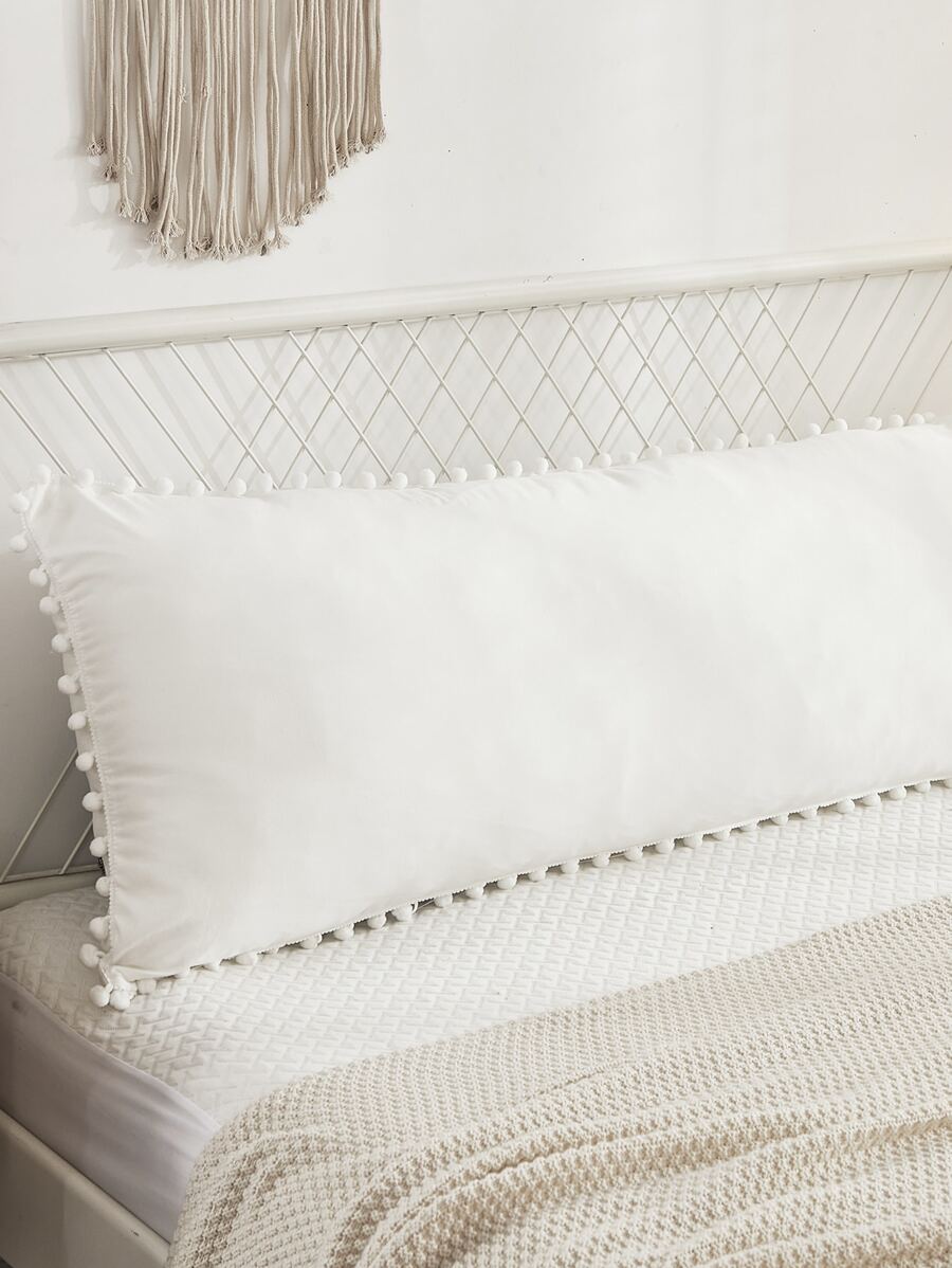1pc White Polyester Fiber Ball Shaped Pillowcase (Pillow Insert Not Included), Suitable For Men And Women, All Seasons