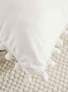 1pc White Polyester Fiber Ball Shaped Pillowcase (Pillow Insert Not Included), Suitable For Men And Women, All Seasons - White - View 6