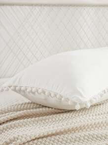1pc White Polyester Fiber Ball Shaped Pillowcase (Pillow Insert Not Included), Suitable For Men And Women, All Seasons - White - View 7