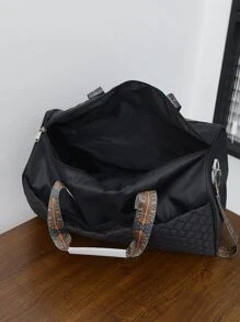 Quilted Duffel Bag - Black - View 5