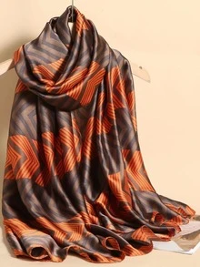 1條女士人字紋圖案休閒圍巾適合日常生活