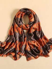 1條女士人字紋圖案休閒圍巾適合日常生活