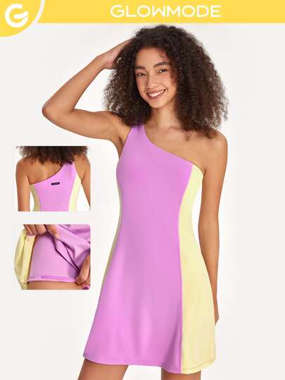 GLOWMODE One Shoulder Active Dress & Short Set