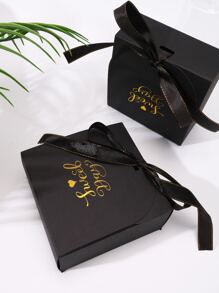 2 piezas Caja de regalo con estampado de letra