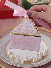 10pcs Wedding Diamond Design Bow Decor Gift Box,Creative Diamond Shaped Wrapping Box For Wedding,Holiday - Multicolor - View 5