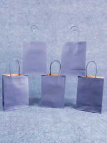 5 piezas Bolsa de regalo liso - Azul - Ver 1