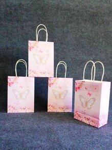 4pcs Butterfly Print Gift Bag - Multicolor - View 1