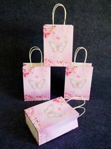 4pcs Butterfly Print Gift Bag - Multicolor - View 2