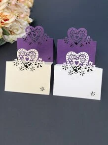 12pcs Random Hollow Heart Greeting Card - Multicolor - View 1