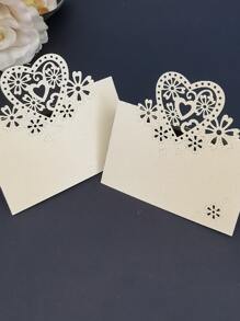 12pcs Random Hollow Heart Greeting Card - Multicolor - View 4