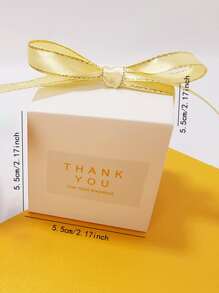 10pcs Plain Gift Box With Slogan Graphic Gift Sticker & Ribbon - Multicolor - View 2