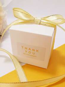 10pcs Plain Gift Box With Slogan Graphic Gift Sticker & Ribbon - Multicolor - View 5