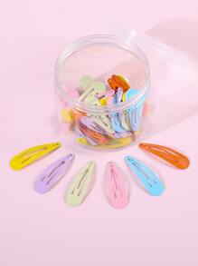 30pcs Toddler Girls Solid Hair Clip - Multicolor - View 1
