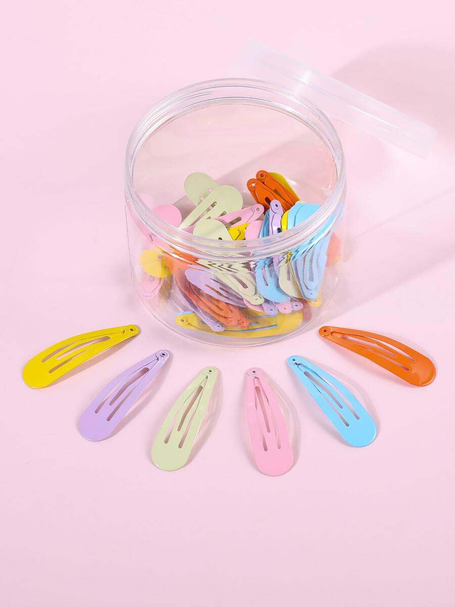 30pcs Toddler Girls Solid Hair Clip - Multicolor - View 1