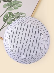 Letter Graphic Bucket Hat - Black and White - View 2