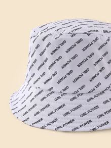 Letter Graphic Bucket Hat - Black and White - View 3